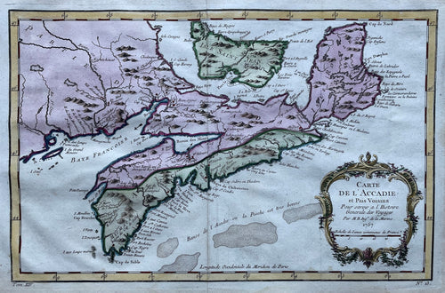 Canada Nova Scotia Prince Edward Island - JN Bellin - 1757