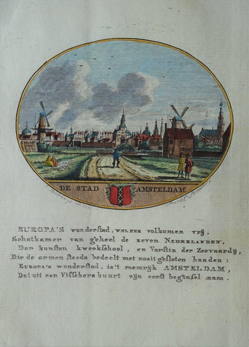 Amsterdam Gezicht op de stad vanaf de Spaarndammerdijk - Van Ollefen & Bakker - 1793