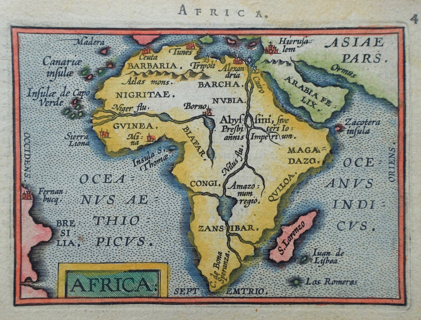 Afrika Africa - Abraham Ortelius Johann Baptist Vrients - 1601