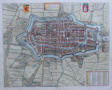 Afbeelding in Gallery-weergave laden, Alkmaar Stadsplattegrond in vogelvluchtperspectief - J Blaeu - 1649