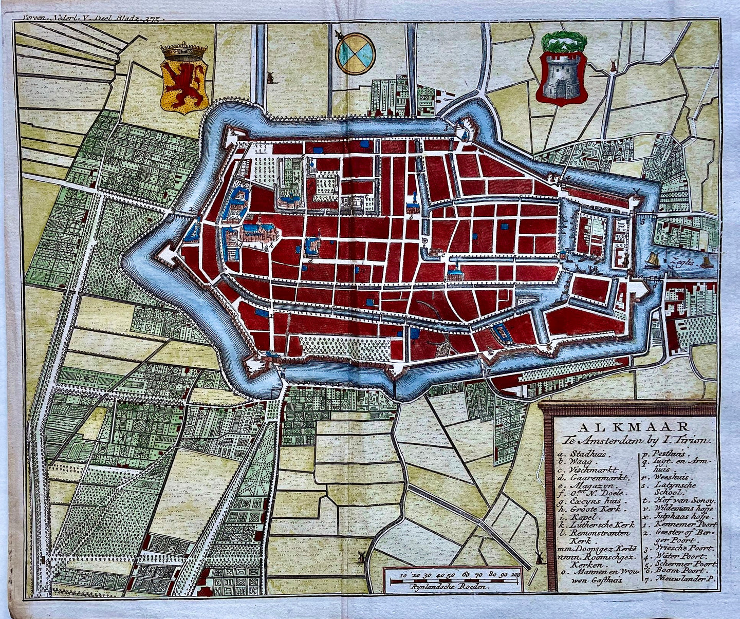 Alkmaar Stadsplattegrond - I Tirion - ca. 1745