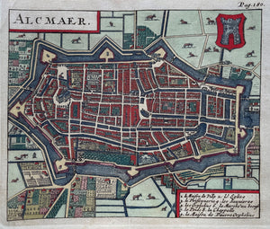 Alkmaar Stadsplattegrond - H Wetstein - 1697