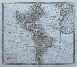 Amerika Noord- en Zuid-Amerika Americas North and South America - I Tirion - 1764