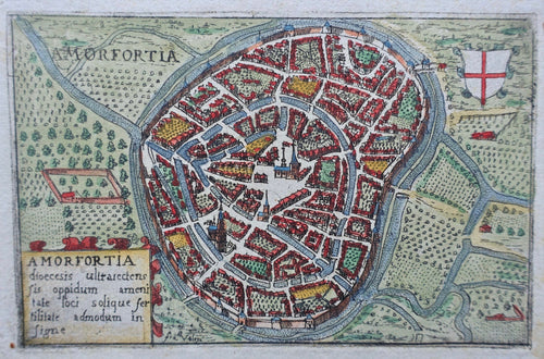 Amersfoort Stadsplattegrond in vogelvluchtperspectief - F Valegio - 1590