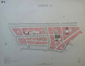 Amsterdam plattegrond van Buurt C Kloveniersburgwal/Groenburgwal/Zwanenburgwal/Raamgracht - JC Loman - 1876