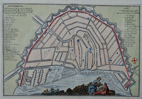 AMSTERDAM Stadsplattegrond - N de Fer - 1693