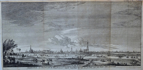 Amsterdam Aanzicht met op de voorgrond de Haarlemmer trekvaart - A van Damme / D Willink - 1723