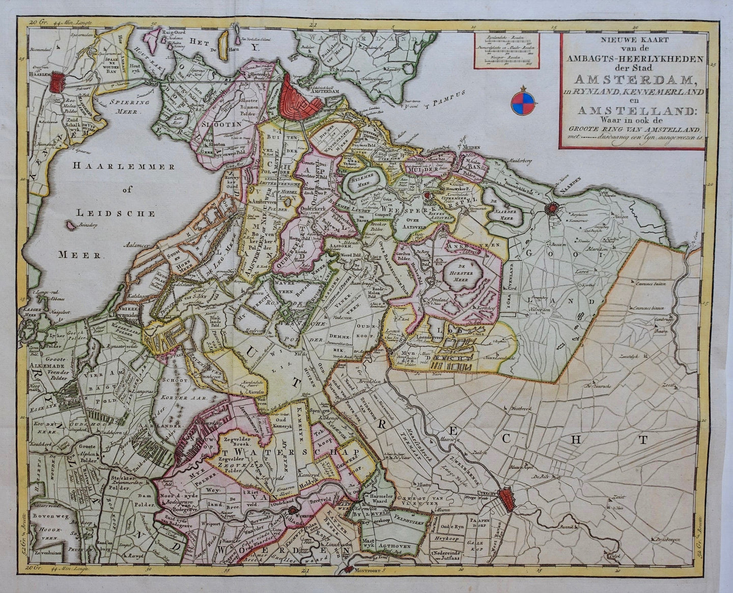 Holland Amsterdam Amstelland en wijdere omgeving - Yntema en Tieboel / Wagenaar - 1767
