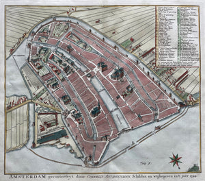 Amsterdam Stadsplattegrond - I Tirion / J Wagenaar / C Anthonisz - 1760