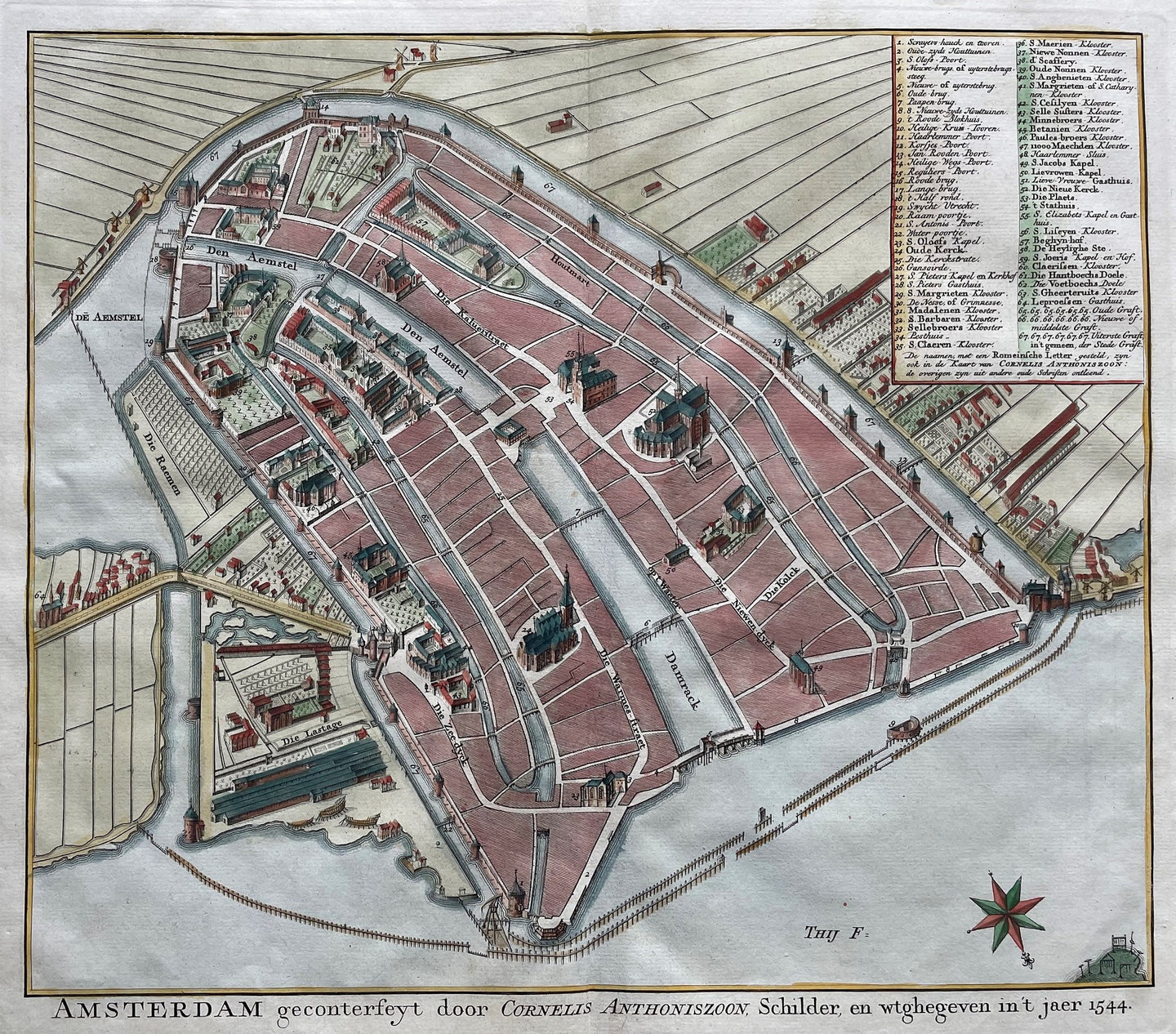 Amsterdam Stadsplattegrond - I Tirion / J Wagenaar / C Anthonisz - 1760