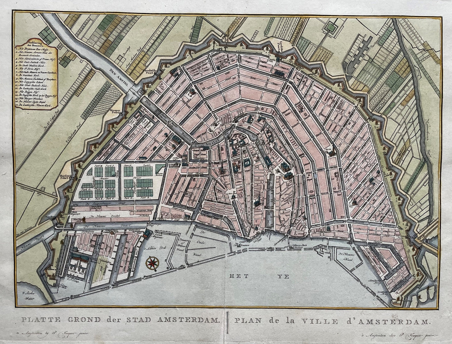 Amsterdam Stadsplattegrond - P Fouquet - 1783