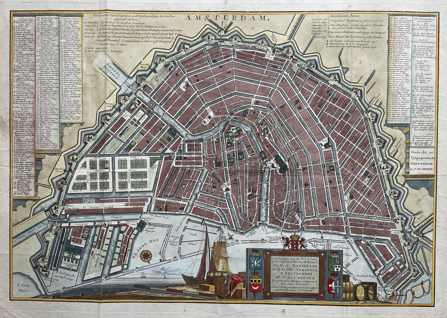 Amsterdam Stadsplattegrond - Fredrik Willem Greebe / Caspar Philips Jacobs - 1785