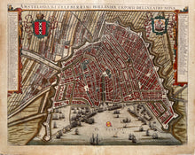 Load image in Gallery view, Amsterdam Stadsplattegrond in vogelvluchtperspectief - J Janssonius - 1657