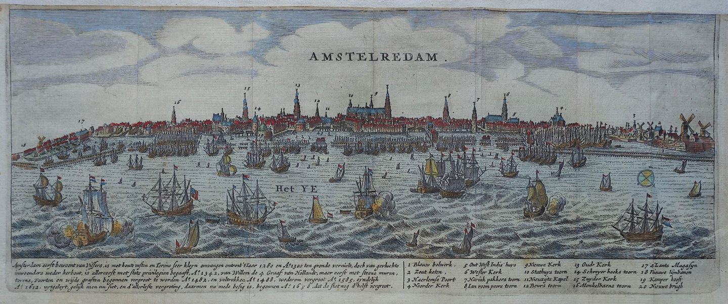 Amsterdam Aanzicht vanaf het IJ - J van Ravenstein / J de Parival - 1669