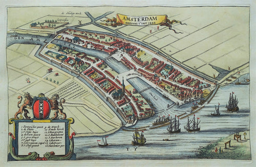 Amsterdam Stadsplattegrond - H van Waesberge en S en P Schouten - 1748