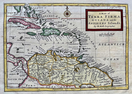 Antillen Grote Antillen en Kleine Antillen Greater and Lesser Antilles Guyana's - H Moll - 1729