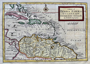Antillen Grote Antillen en Kleine Antillen Greater and Lesser Antilles Guyana's - H Moll - 1729