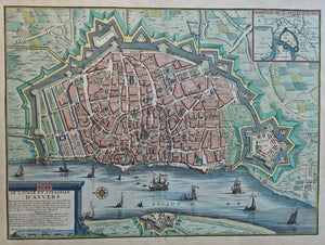 België Antwerpen Stadsplattegrond Belgium - Eugène Henry Fricx - 1712