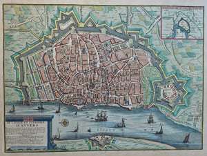 België Antwerpen Stadsplattegrond Belgium - Eugène Henry Fricx - 1712