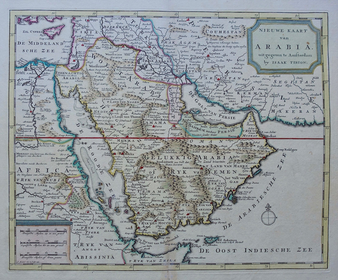 Arabië Arabian Peninsula - I Tirion - 1753