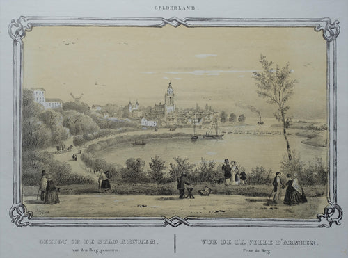 Arnhem Aanzicht van de stad - Wed Huygens - ca. 1860