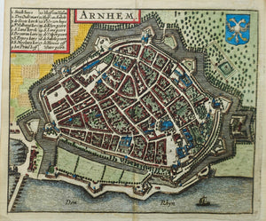 Arnhem Stadsplattegrond - WJ Blaeu / L Guicciardini - 1635