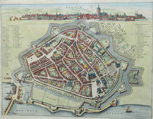 Arnhem Stadsplattegrond - N Geelkercken / JI Pontanus - 1639
