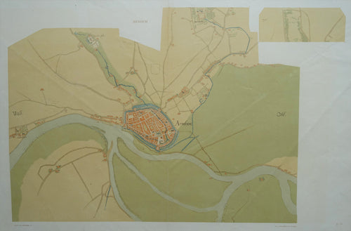 Arnhem Stadsplattegrond - Jacob van Deventer / Martinus Nijhoff - circa 1918