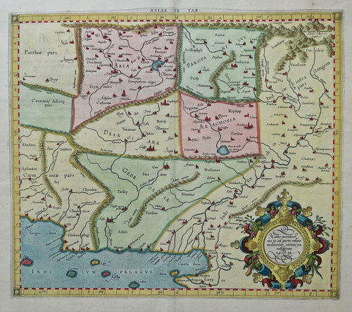 Pakistan Afghanistan Ptolemy map - P Bertius / G Mercator / C Ptolemaeüs - 1618