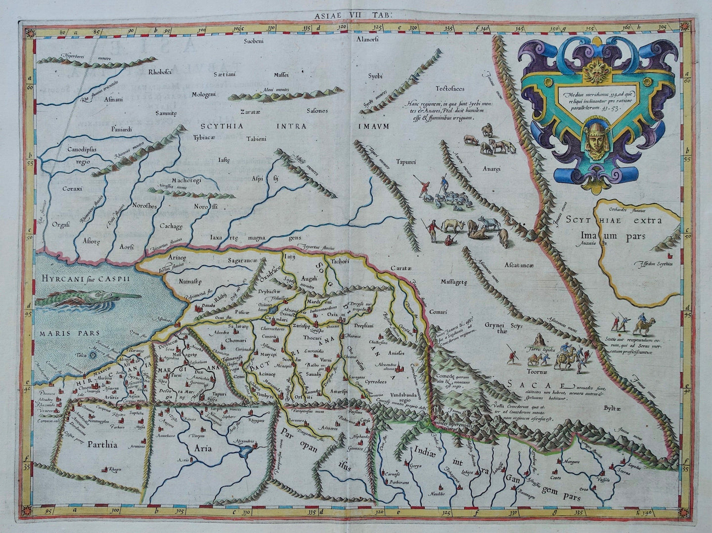 Azië Centraal-Azië Asia Central Asia Ptolemy map - P Bertius / G Mercator / C Ptolemaeüs - 1618