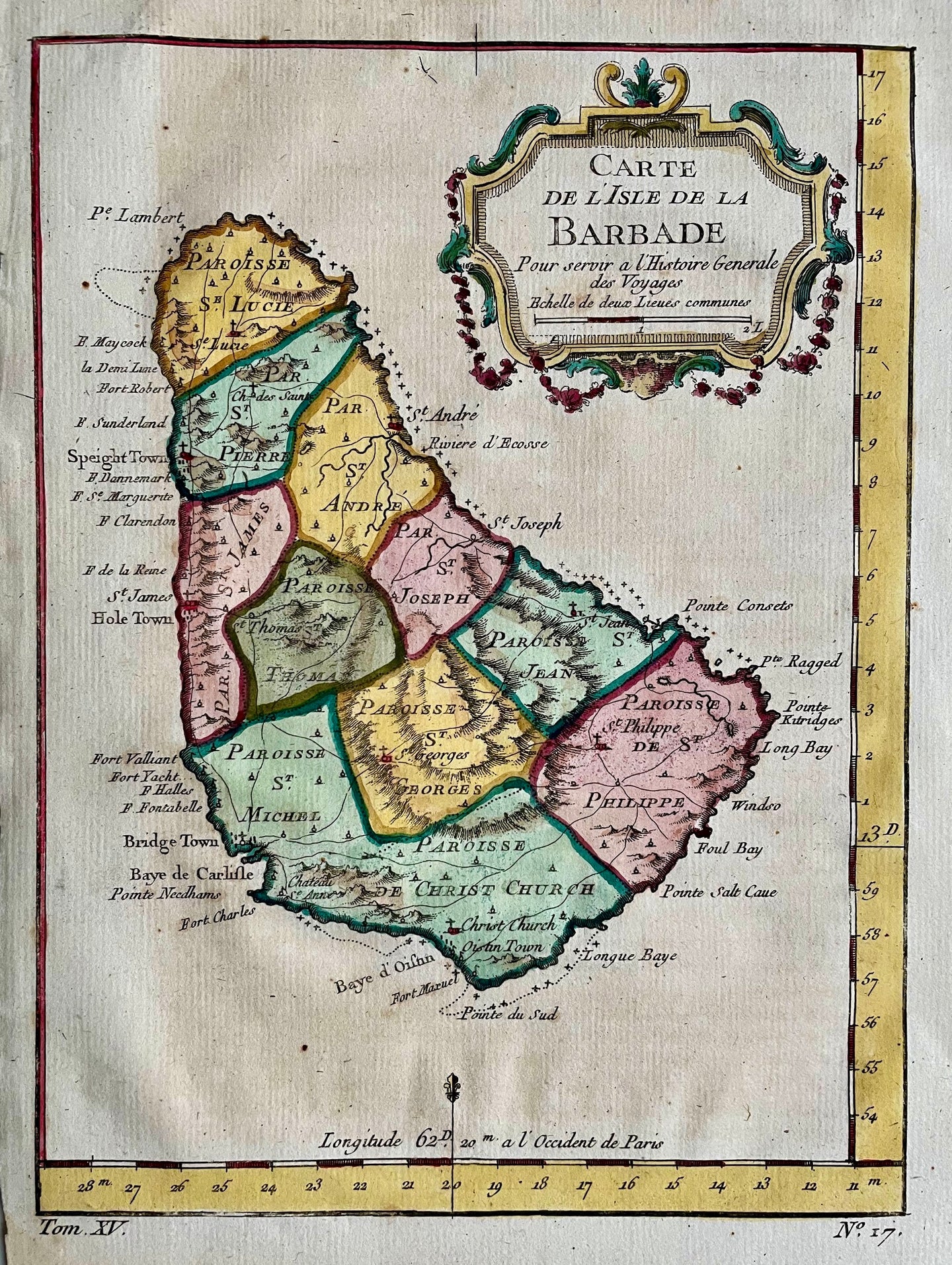 Antillen Barbados Lesser Antilles - JN Bellin - circa 1755