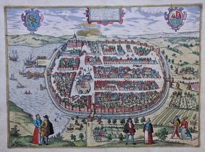 Duitsland Barth Germany Stadsplattegrond in vogelvluchtperspectief - G Braun & F Hogenberg / J Janssonius - 1657