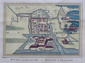 Indonesië Batavia Jakarta Indonesia Bird's-eye plan - J van der Schley / P de Hondt - 1763