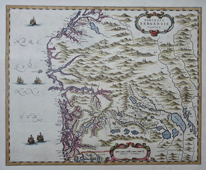 Noorwegen Bergen en omgeving Norway Bishopric of Bergen - J Blaeu 1664