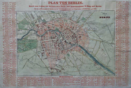 Duitsland Berlijn Germany Berlin Stadsplattegrond - Otto'schen Buch- und Kunsthandlung - 1839