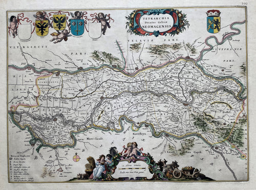 Gelderland Betuwe Rijk van Nijmegen Rivierengebied - J Blaeu - 1663