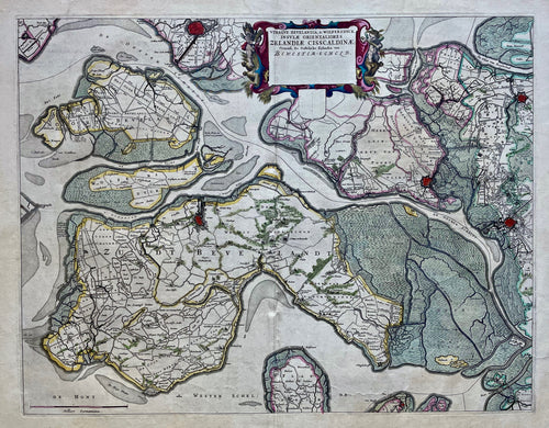 Zuid-Beveland Noord-Beveland Tholen - J Blaeu - 1664