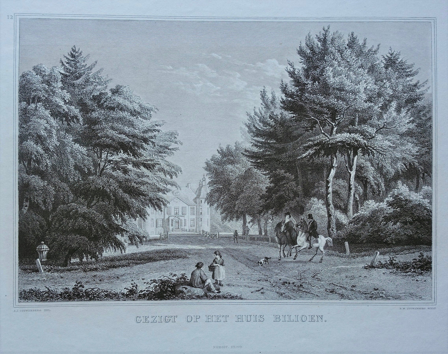 Velp Kasteel Biljoen - HW Couwenberg / IA Nijhoff - circa 1835