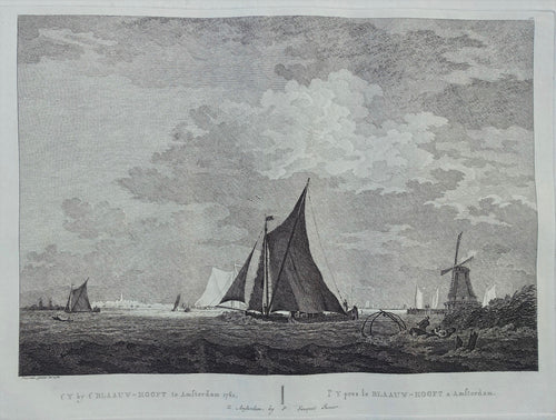 Amsterdam Schepen op het IJ bij het Blauwhoofd - P Fouquet - 1783