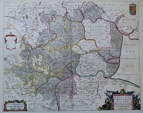 Engeland The Fens Fenlands England British Isles - J Blaeu - ca 1654