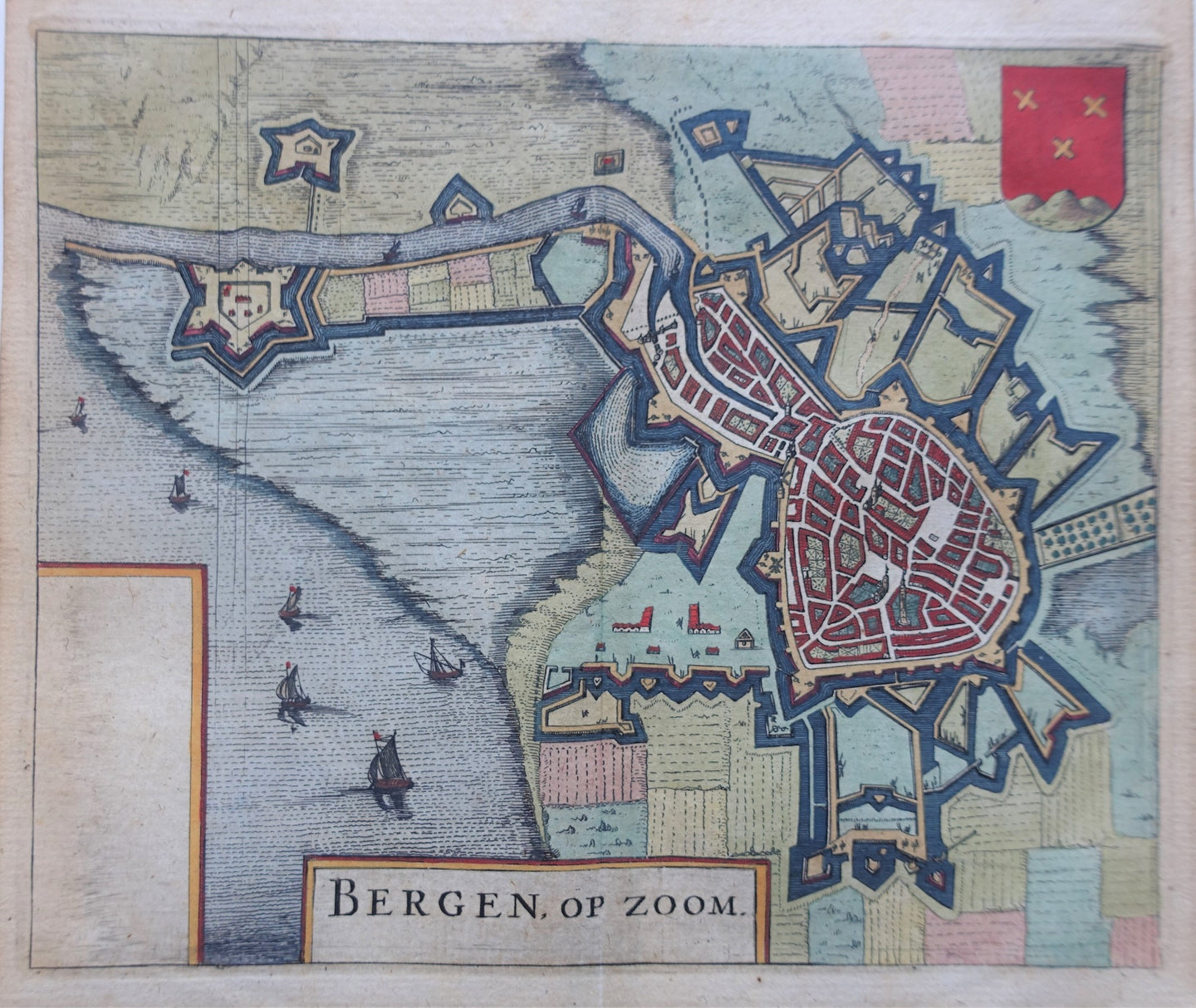 Bergen op Zoom Stadsplattegrond WJ Blaeu / L Guicciardini 1635