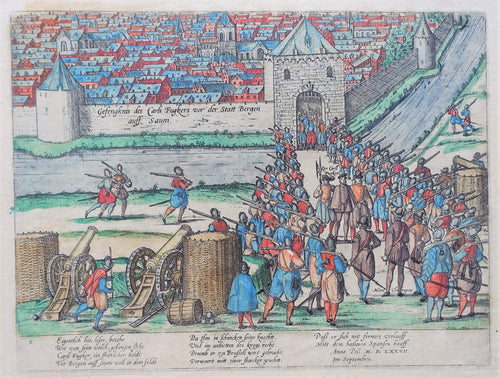 Bergen op Zoom Machtsovername door Staatse leger in 1577 - Frans Hogenberg - 1578
