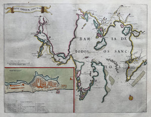 Brazilië Todos os Santos Bay San Salvador Brazil - Joan Blaeu - 1664