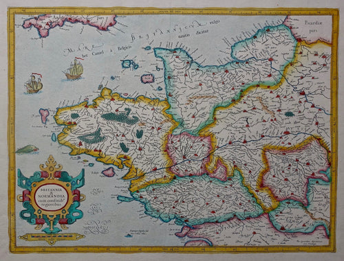 Frankrijk Bretagne Normandië France Brittany Normandy - G Mercator - ca 1585