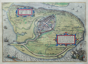 Brielle Vogelvluchtperspectief - G Braun & F Hogenberg - circa 1590