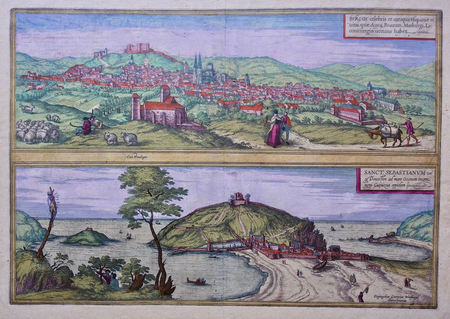 Spanje San Sebastian Burgos Spain - G Braun & F Hogenberg - 1572