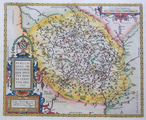 Frankrijk Bourgogne Burgundy Dijon France - A Ortelius - 1595