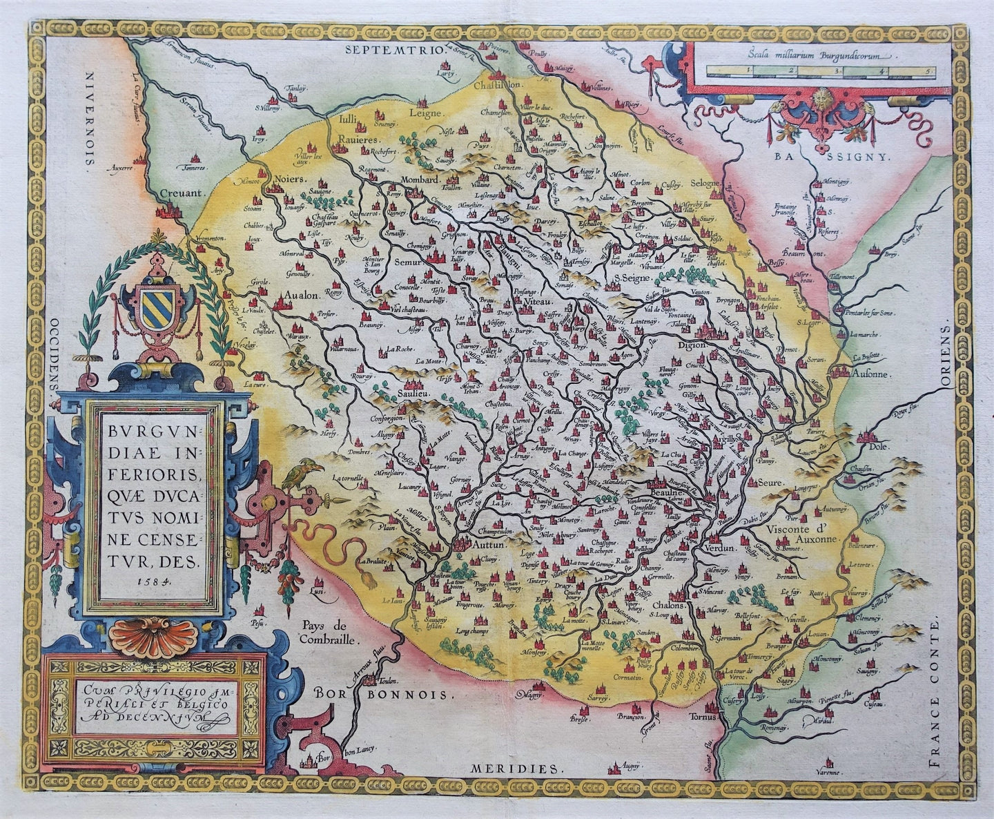 Frankrijk Bourgogne Burgundy Dijon France - A Ortelius - 1595