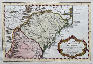 Verenigde Staten Carolinas Georgia United States - JN Bellin - circa 1758