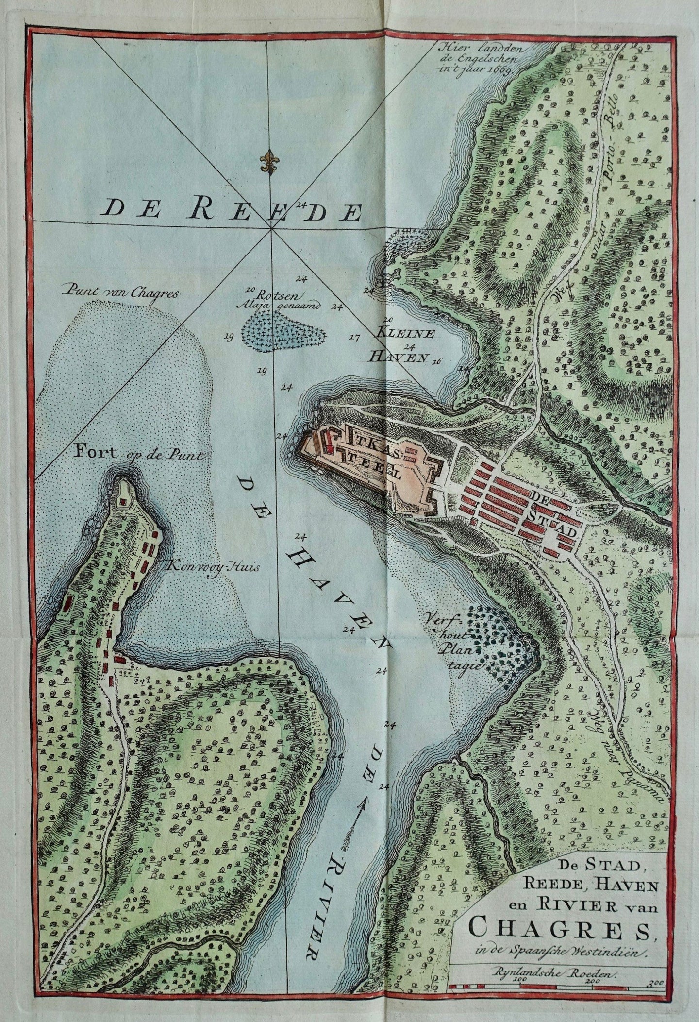 Panama Chagres River Fort San Lorenzo - I Tirion - ca 1769